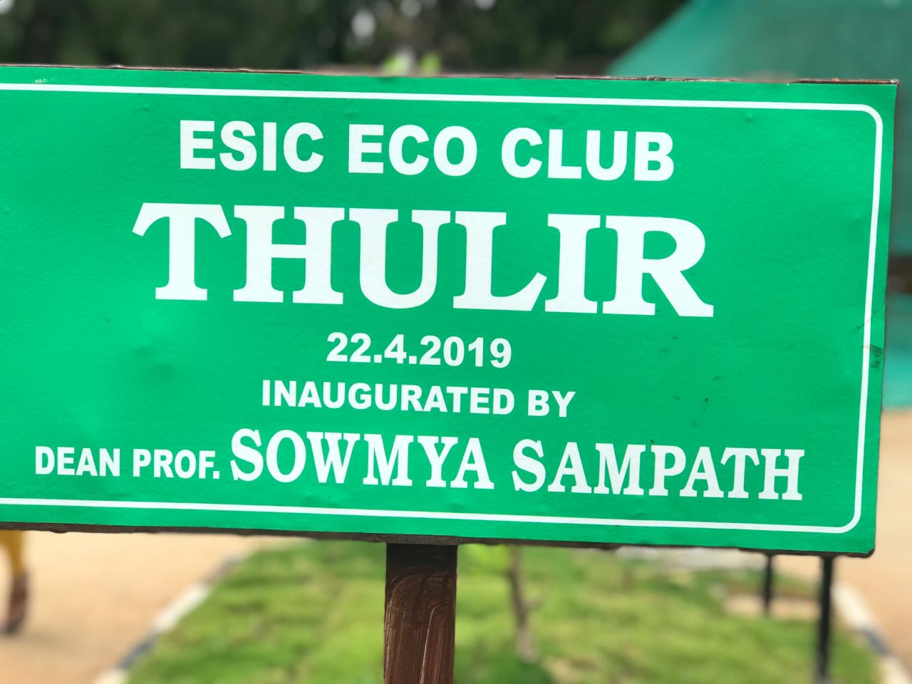 Thulir ESIC Medical College Eco Club Inauguration